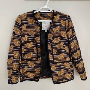 Leandra Medina x Mango Brocade Floral Jacket